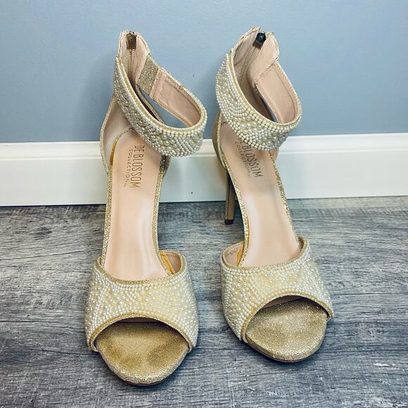 De Blossom Collection Isabella Pearl Heels Size 10 - Picture 1 of 12
